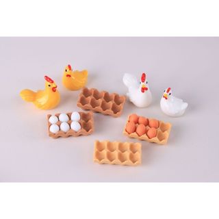 [Mô hình Rất nhỏ] Trứng gà vịt cút khay đựng   trang trí bàn làm việc nhà cửa