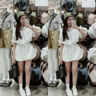 (ẢNH OLDSCHOOL) Bộ Jumpsuits chất gió liền quần dáng bí cổ sơ mi BUBU DRESS