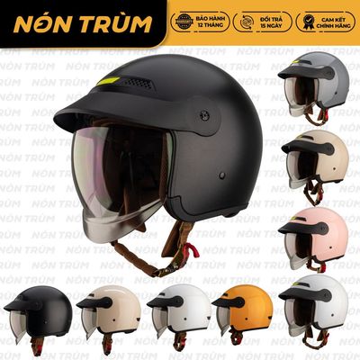 Mũ bảo hiểm 3/4 Royal M139 Lux có kính âm lưỡi trai che nắng dành cho nam nữ đi xe máy