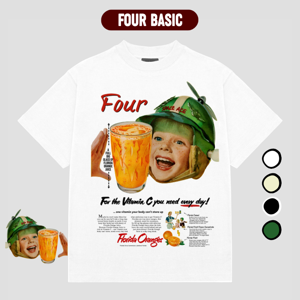 Áo thun Florida Oranges Tee Fullbox Nam Nữ streetwear cotton oversize form rộng Four Basic T152