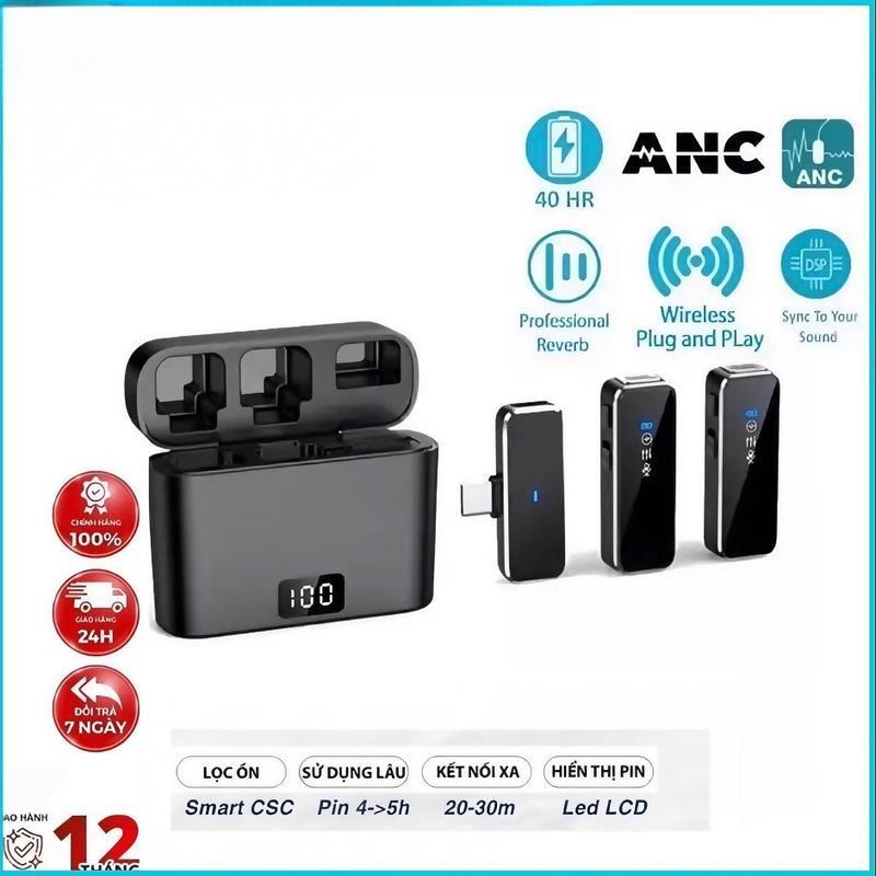 Mic Thu Âm Không Dây Cho Điện Thoại M31 - Bật Tắt Lọc Ồn - Micro Ghi Âm