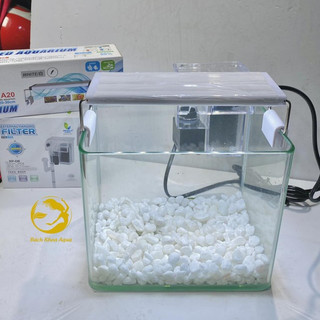 Bể đúc mini 26x17x19cm - Bể kính đúc liền khối bo 2 góc, để bàn làm việc, trang trí góc học tập, văn phòng