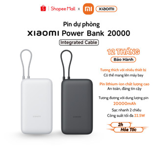 Pin sạc dự phòng Xiaomi Power Bank 20000mAh Integrated Cable - Bảo hành chính hãng