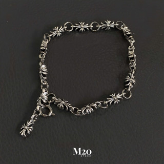  Vòng Tay Chrome Heart Bạc 925 Retro GoThic,Vòng Tay Nam M20store Nữ Phong Cách Cổ Điển Dễ Phối 