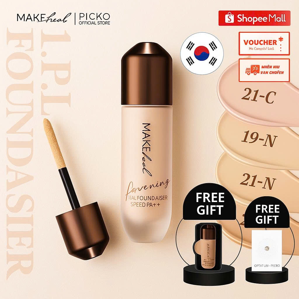 Kem nền chống nắng Makeheal 1.P.L Foundaiser Foundation 28g - Kem nền chuẩn makeup Hàn