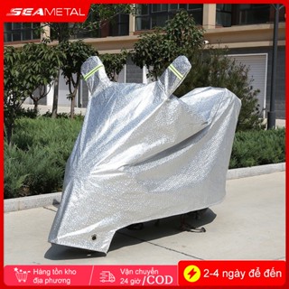 SEAMETAL Bạt Phủ Xe Máy, Bạt Trùm Xe Máy Vải Dù Tráng Nhôm 3 Lớp, Có Lớp Lót Chống Xước Xe 88414