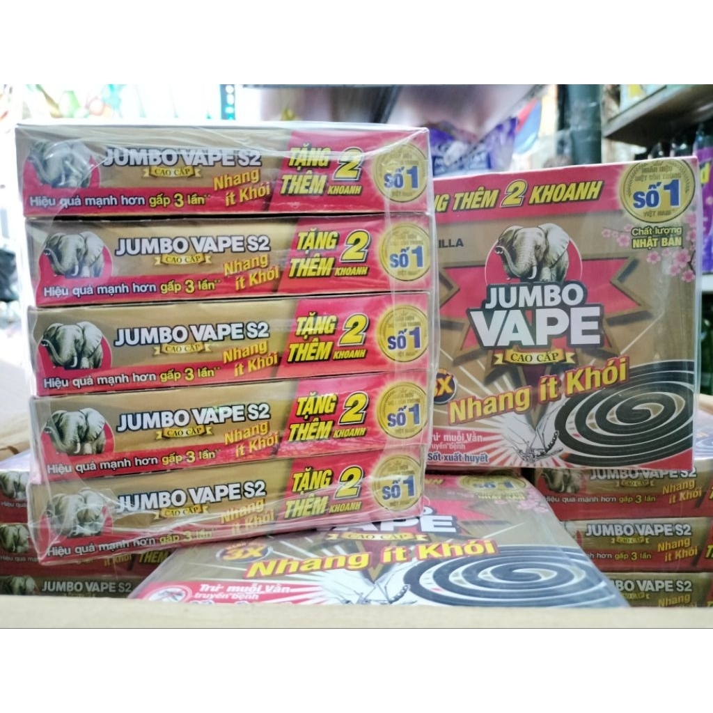 1 LỐC (5 HỘP) NHANG MUỖI ÍT KHÓI, NHANG MUỖI CON VOI JUMBO CAO CẤP