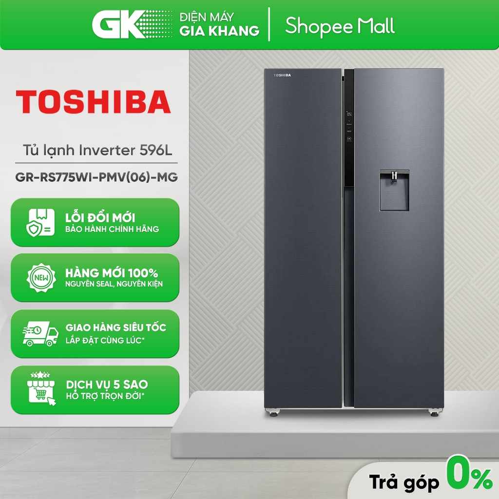GR-RS775WI-PMV(06)-MG -Tủ Lạnh Toshiba Inverter 596 Lít [Freeship HCM]