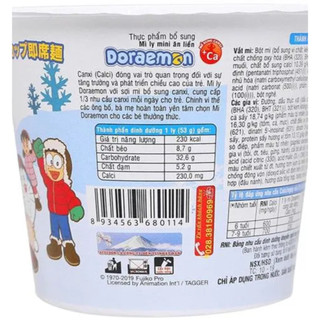 Lốc 6 ly mì mini Doraemon hải sản chua ngọt/hàu sữa phô mai ly 48g/53g