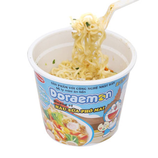 Lốc 6 ly mì mini Doraemon hải sản chua ngọt/hàu sữa phô mai ly 48g/53g