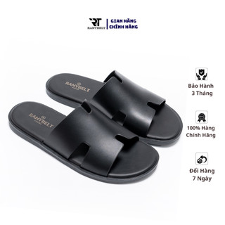  Dép da nam quai ngang chữ H RANYBELT GIÀY NAM CAO CẤP quai da nubuck đế cao su chống trơn mã RT21 