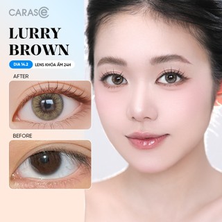   1 chiếc  Kính áp tròng khoá ẩm 24H 1 Tháng CARASE Màu Nâu Tây Lens cận LURRY BROWN  