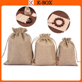 combo 10🔥 Túi vải lanh/vải đay dây rút đựng vòng tay, thảo dược, ... chất liệu cao cấp