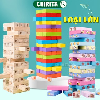  Đồ Chơi Rút Gỗ Loại To Màu  Số Giảm Stress - Đồ Chơi Trẻ Em Cho Bé Gái Trai Trò Chơi Rút Gỗ Lớn 54 48 Thanh Chirita 