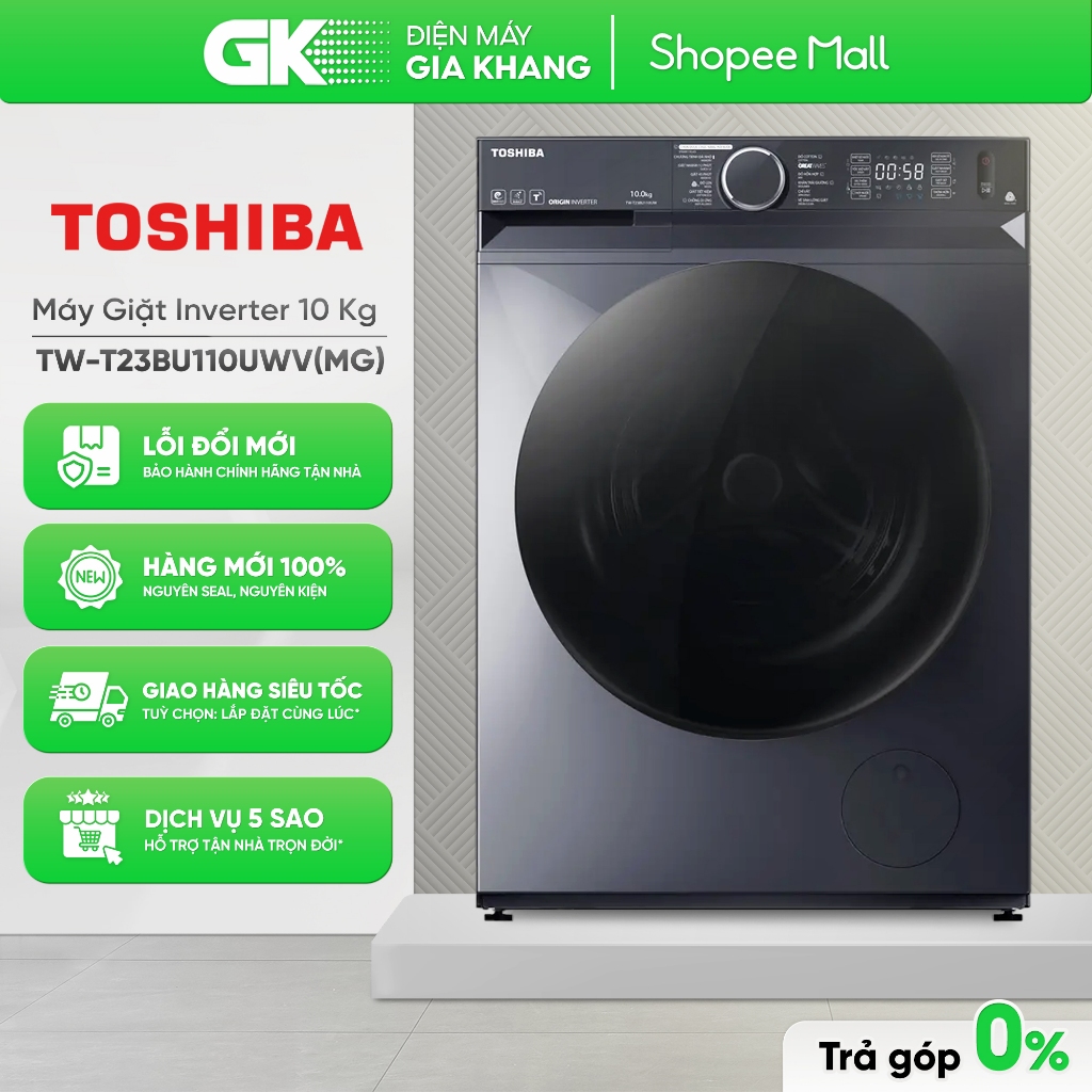 TW-T23BU110UWV(MG) | TW-T23BU115UWV(MG) - Máy Giặt Toshiba Inverter 10 Kg | 10.5 Kg