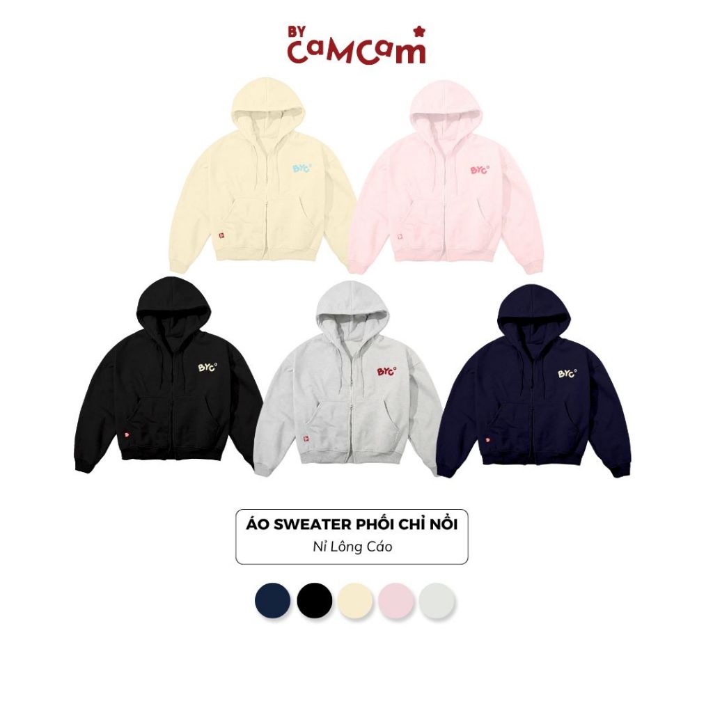 Áo Hoodie Zip Nỉ Bông Basic Form Boxy 𝑩𝒚𝒄𝒂𝒎𝒄𝒂𝒎 Urban Khoá Kéo BYC Streetwear Unisex Nam Nữ AHOD243 | BigBuy360 - bigbuy360.vn