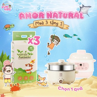 [3A] [NỒI NẤU CHÁO CHẬM/NỒI LẨU] COMBO 03 BỊCH TÃ BỈM AMOR NATURAL dán/quần, Bỉm Việt mỏng nhẹ, thấm tốt, đủ size NB-4XL
