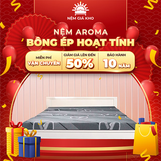 Nệm Aroma bông hoạt tính Nệm Bông ép gấp 3 hoạt tính vải gầm thun dày cứng vừa kháng khuẩn, khử mùi