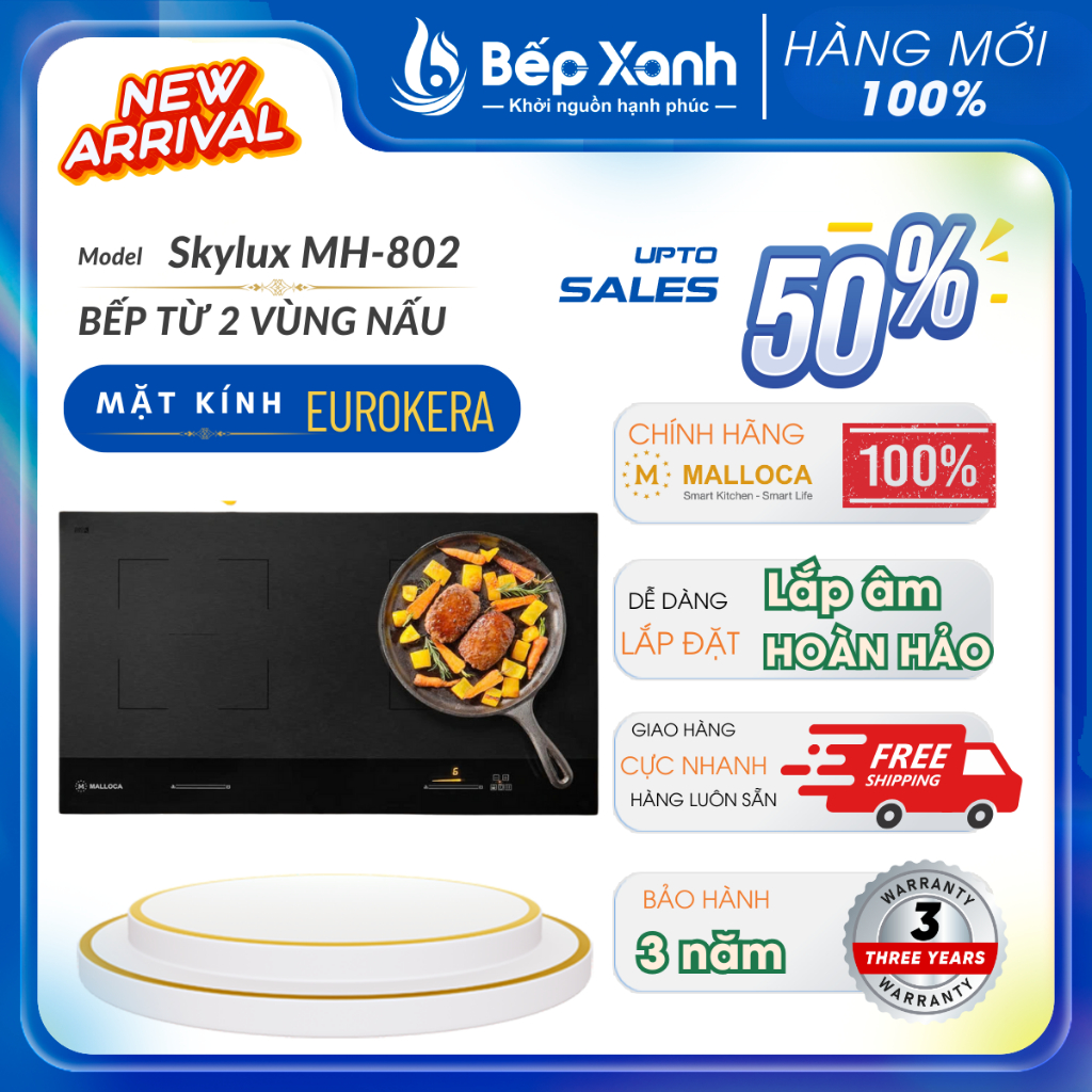 Bếp từ Malloca Skylux MH-802/Skylux MH-8023 - Mẫu mới, thiết kế hiện đại, cực chất lượng