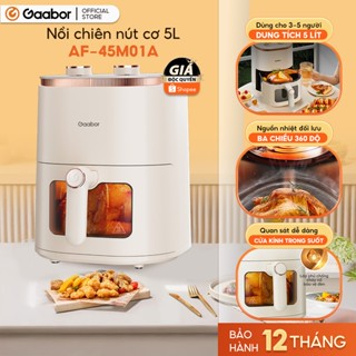 Nồi chiên không dầu 5L Gaabor AF-45M01A nút cơ thế hệ mới cửa kính trong suốt núm đôi tuần hoàn khí