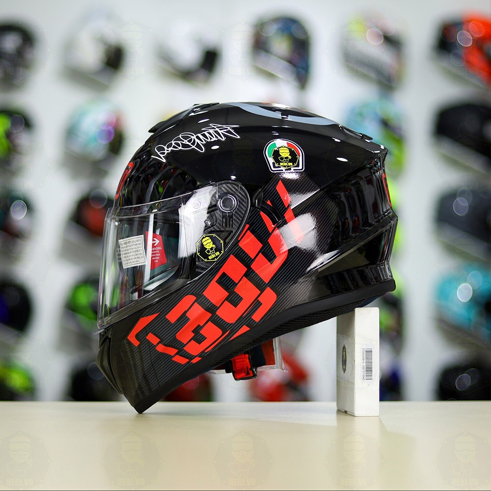 Mũ Fullface 2 kính Yohe 981 Dán Tem Decal AGV Myth Đỏ Verson 1