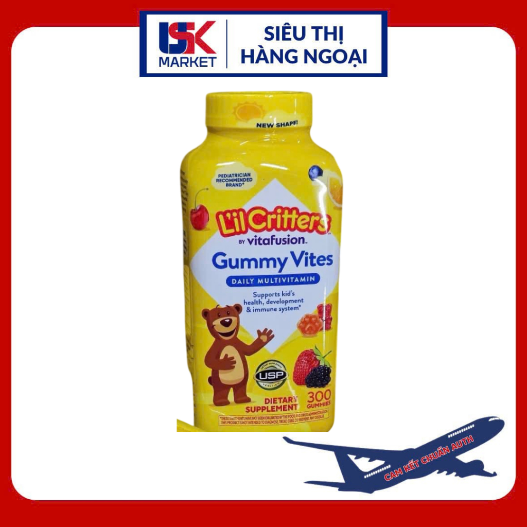 Kẹo gấu dẻo bổ sung Vitamin L’il Critters Gummy Vites Mỹ 300 viên