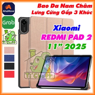 [Ảnh Thật] Bao Da MTB Xiaomi REDMI PAD 2 11" 2025 Gấp 3 Khúc Lưng Cứng Có Nam Châm
