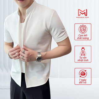  Áo Thun Nam Cổ Tàu Kiểu Dáng Sang Trọng Lịch Lãm Có Thể Kết Hợp Quần Âu Quần Jean Đều Đẹp H73 