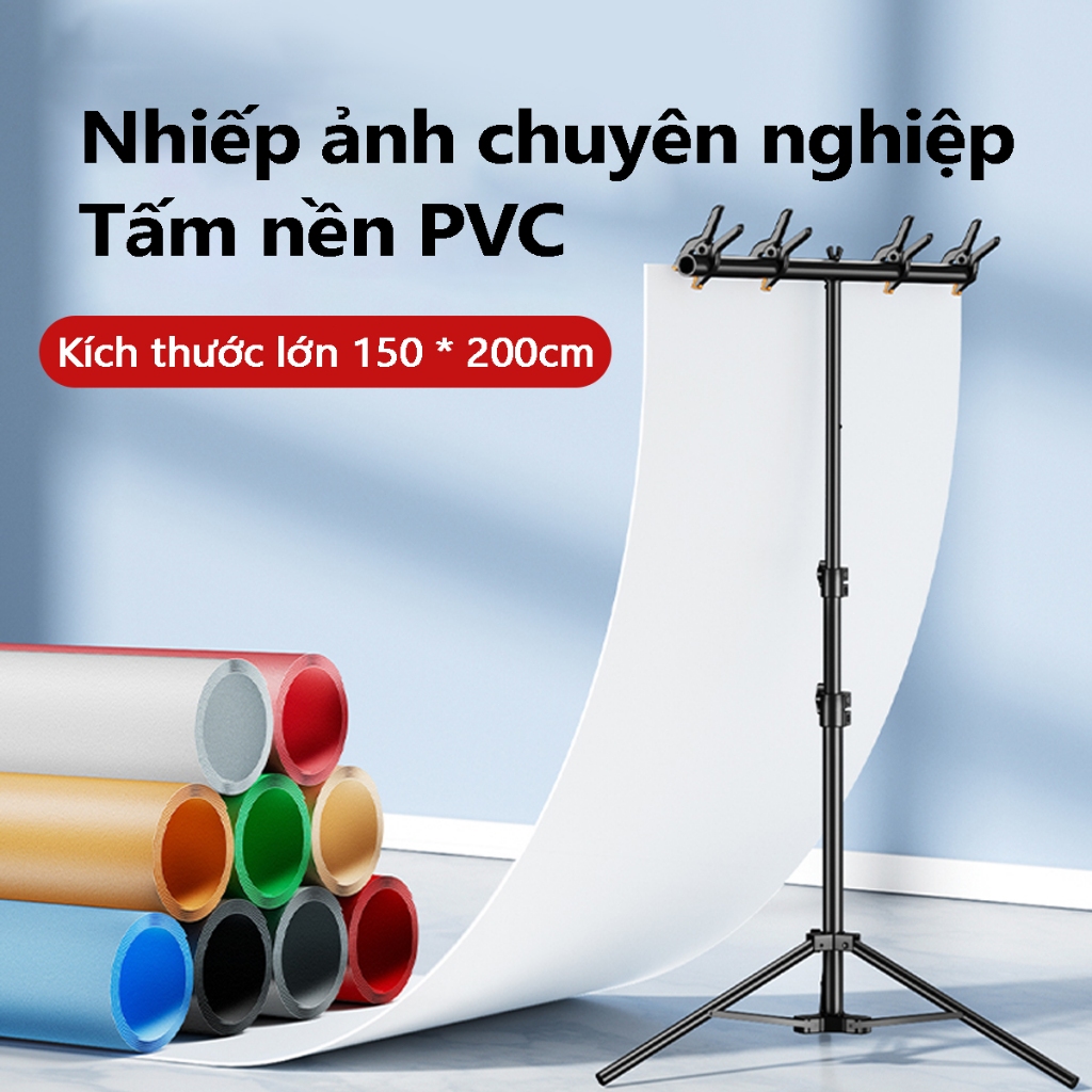  Tấm nền PVC chụp ảnh,Khung treo phông chữ T quay phim,chụp ảnh sản phẩm-Bộ giá treo phông chụp ảnh Studio chuyên nghiệp 