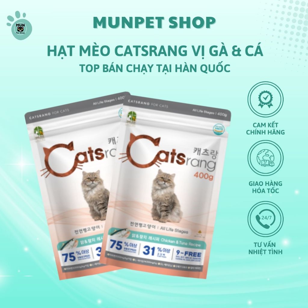 thức ăn hạt cho mèo catsrang 400g