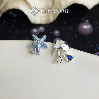 Bông tai nữ chuôi bạc 925 Eleanor Accessories sao và sứa biển phụ kiện trang sức khuyên tai 10124