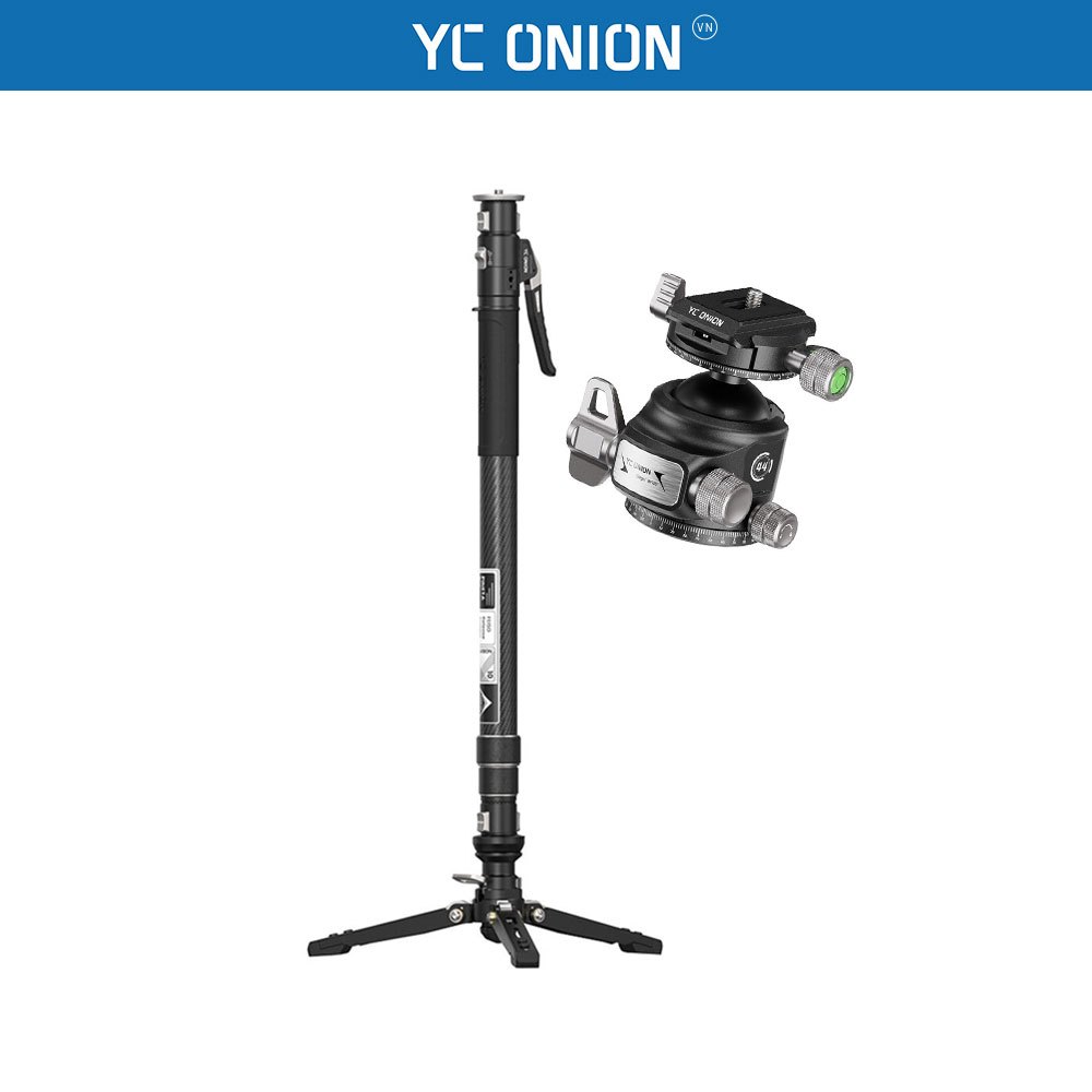 YC Onion Pineta Pro Monopod Carbon Fiber siêu nhẹ tích hợp ballhead BF44 pan 360° và nghiêng đến 90°