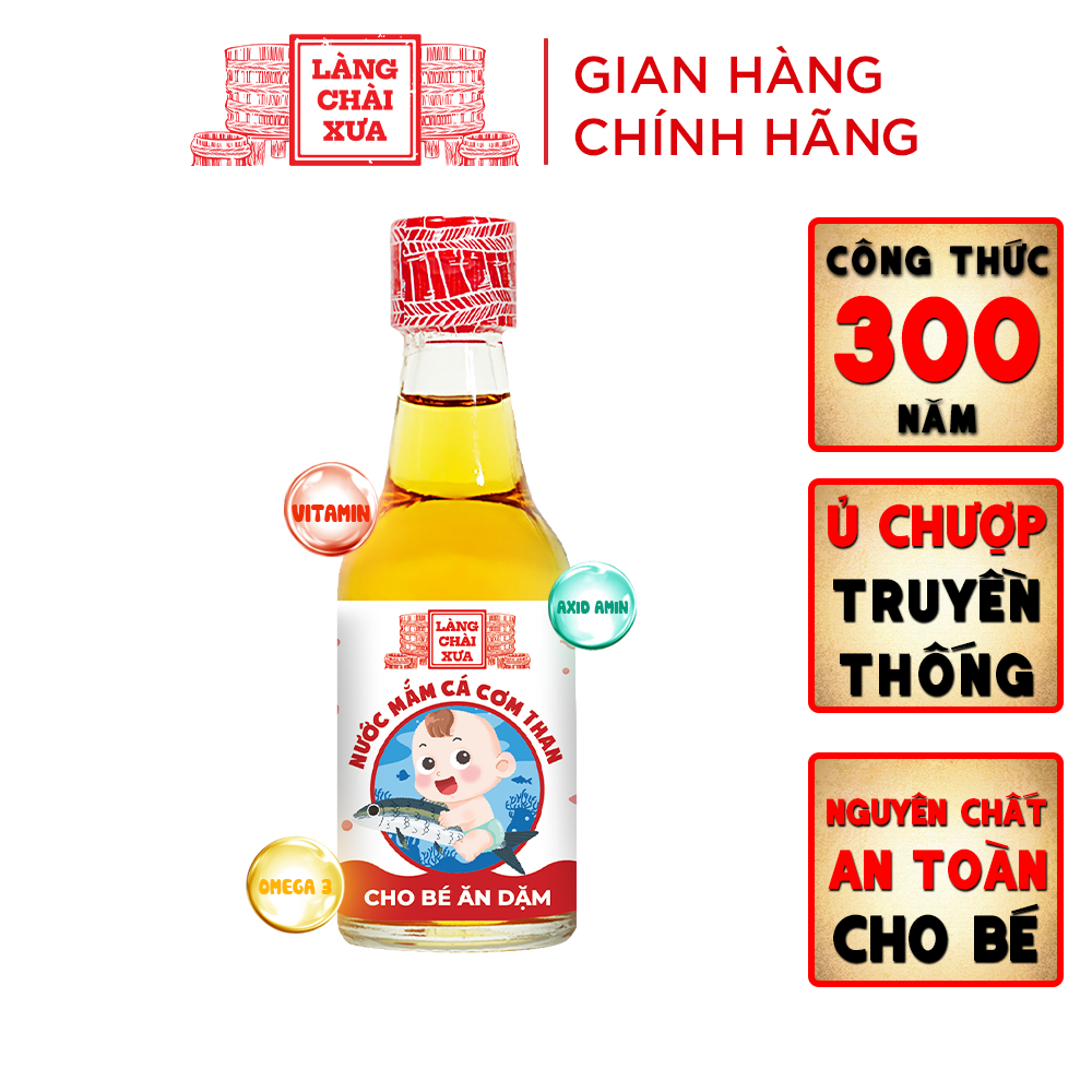 [DATE 2027] Nước mắm Cá Cơm Than Làng Chài Xưa cho bé ăn dặm từ 6 Tháng Tuổi an toàn, nhiều cá ít muối vitamin 60ml/chai