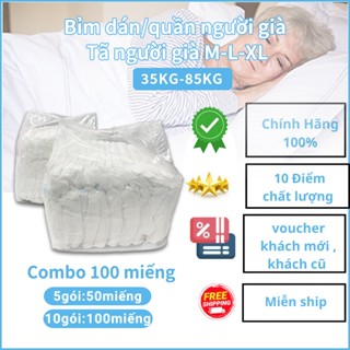[Freeship]Combo 50/100 miếng bỉm dán/quần người lớn từ 35-85kg , tã bệnh nhân giá rẻ, tã lót cho bà bầu