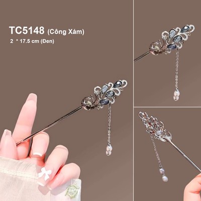 GOTI Quà Tặng 8/3 20/10 Dành Cho Nữ - Trâm Cài Tóc Hình Con Công Xanh Sang Trọng Thanh Lịch TC5148