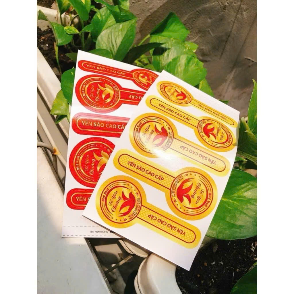 Combo 10 Tem dán niêm phong hủ thủy tinh đựng yến