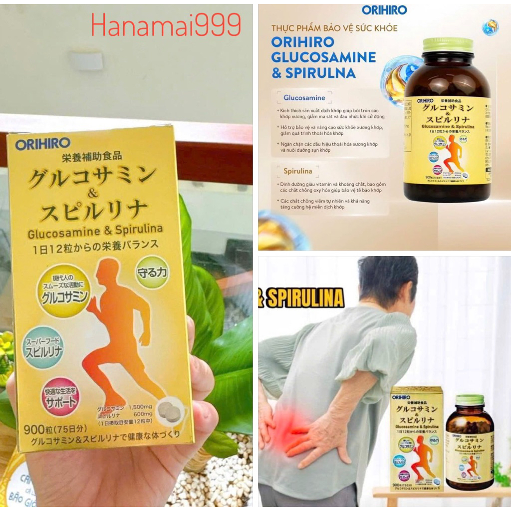 Viên uống Glucosamine Spirulina Orihiro 900 viên Nhật Bản