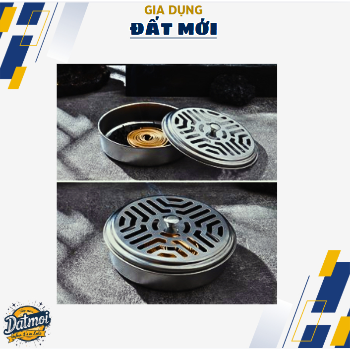 Hộp inox đựng nhang muỗi MẪU INOX CAO CẤP, Khay đựng nhang muỗi lót đế an toàn C20