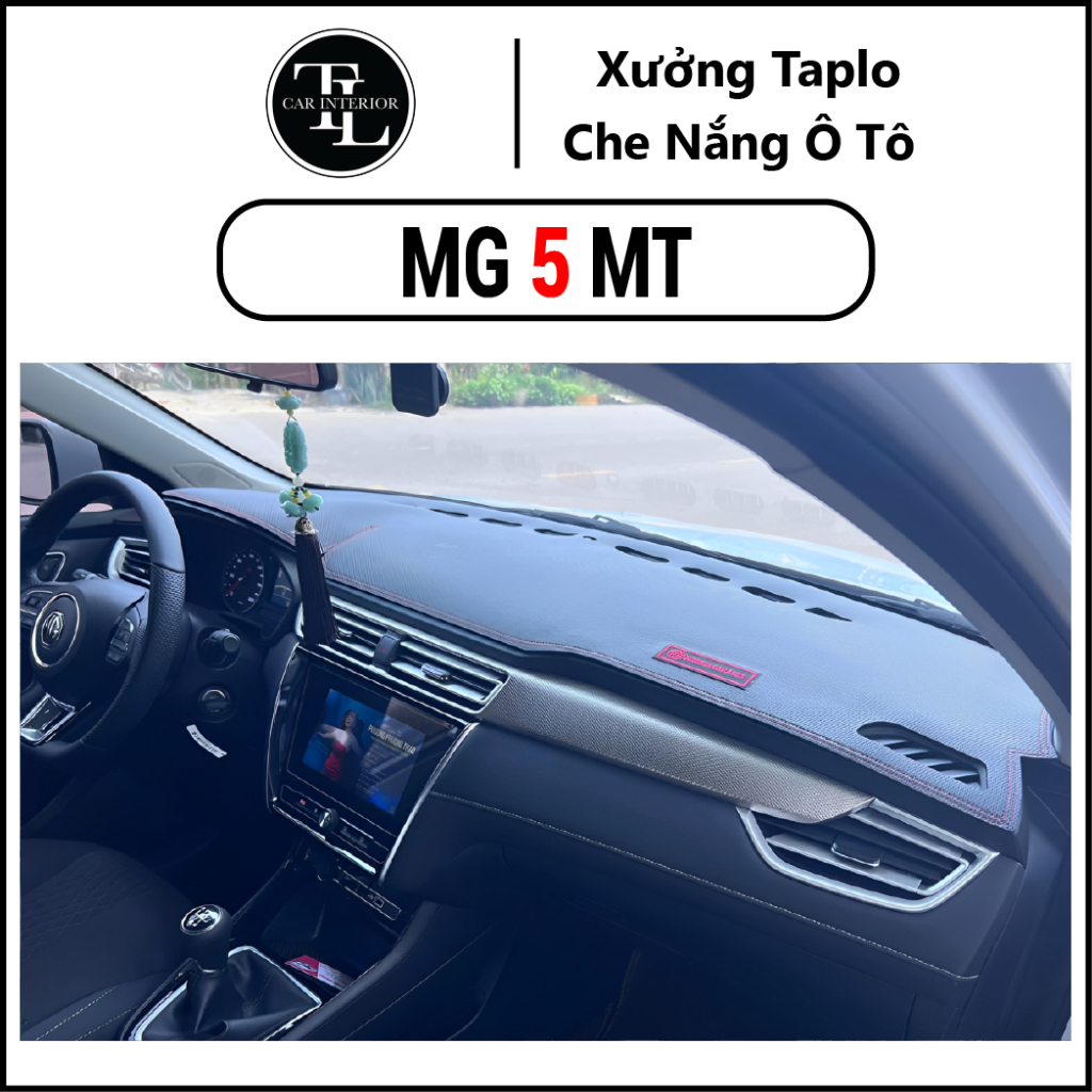Thảm taplo MG5 MT, thảm taplo che nắng da carbon, da vân gỗ, nhung cừu cao cấp, chuẩn form