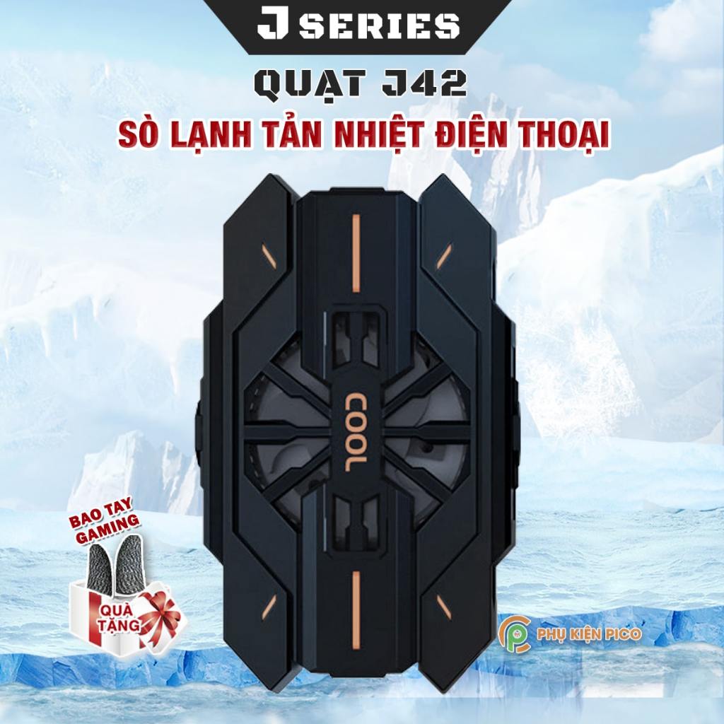 Quạt tản nhiệt điện thoại sò lạnh J42 Led RGB giảm nhiệt nhanh chơi game pubg freefire liên quân