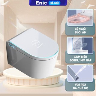  Bồn cầu treo tường thông minh Enic Smart H10 Tia UV khử khuẩn bồn cầu màn hình LED hiển thị thông số nhiệt độ nước 