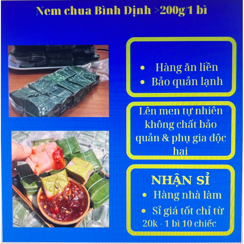 nem chua bình định 10 chiếc đặc sản bình định