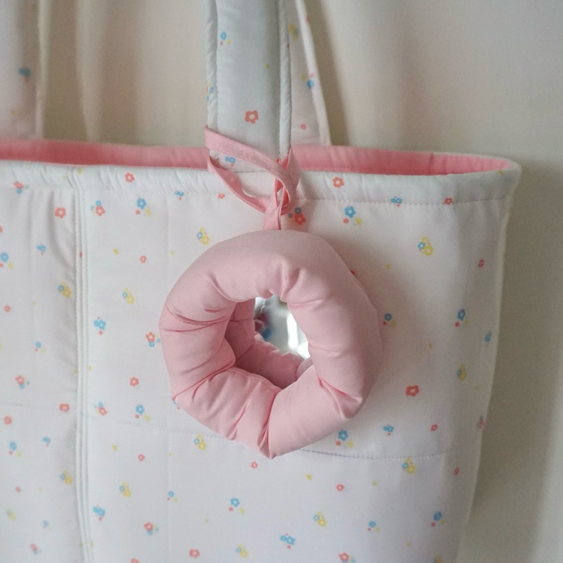 Tag Mây phối gương mini treo túi_ Mọt handmade