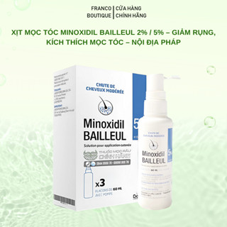   NỘI ĐỊA PHÁP  Xịt Mọc Tóc Minoxidil 2%   5% Bailleul – Ngừa Hói Mọc Tóc Nhanh An Toàn 