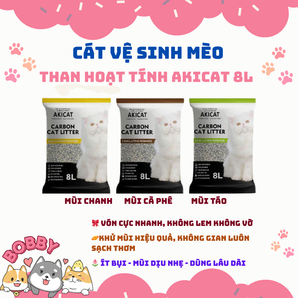 🐾 CÁT VỆ SINH CHO MÈO AKICAT  8L – KHỬ MÙI TỐT, VÓN CỤC NHANH (ĐẶT ĐƠN ĐỪNG QUÁ 8 BAO)