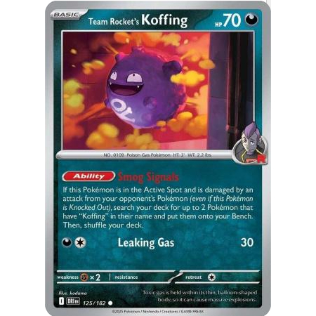 [Thẻ bài Pokemon TCG] Team Rocket's Koffing - 125/182 - Common