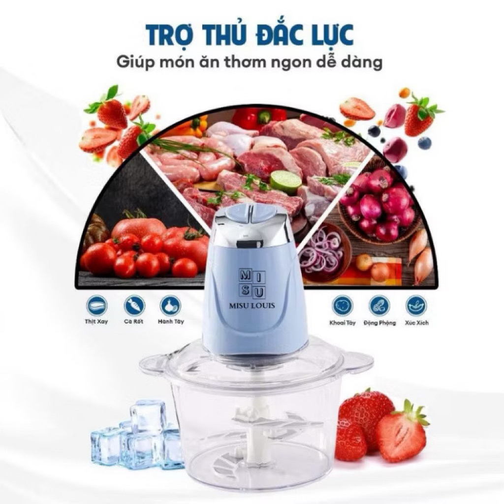 Máy Xay Thực Phẩm Đa Năng MISU LOUIS Cối Thủy Tinh 3.5L, Công Suất 1800W Máy Xay Thịt Xay Sinh Tố Củ Quả