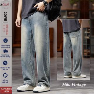 Quần Jean Nam Wash Grind JW01 Ông Suổng Rộng Màu Xanh Vintage Dáng Bagy Chất Jean Demin Xu Hướng Hàn Quốc 2025 - 20WE