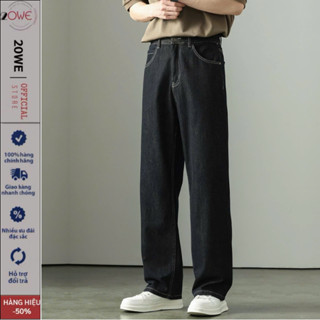 Quần Bò nam ĐEN CHỈ VÀNG Ống Rộng DN01 dáng Quần jean nam màu đen suông đứng chất demin style hàn quốc 2025 - 20WE