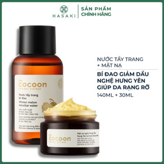 Combo Cocoon Nước Tẩy Trang Bí Đao Giảm Dầu 140ml + Mặt Nạ Nghệ Hưng Yên Giúp Da Rạng Rỡ 30ml Hasaki
